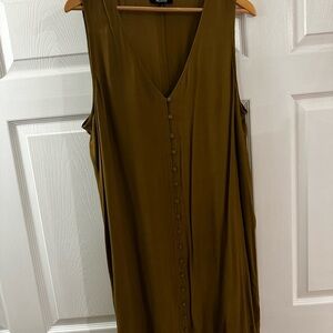 Madewell Olive Green Sleeveless Midi Dress